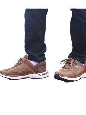 Zeba Sneakers Slip-on Hands Free sz 14 Brown Leather Hike Casual Train Active